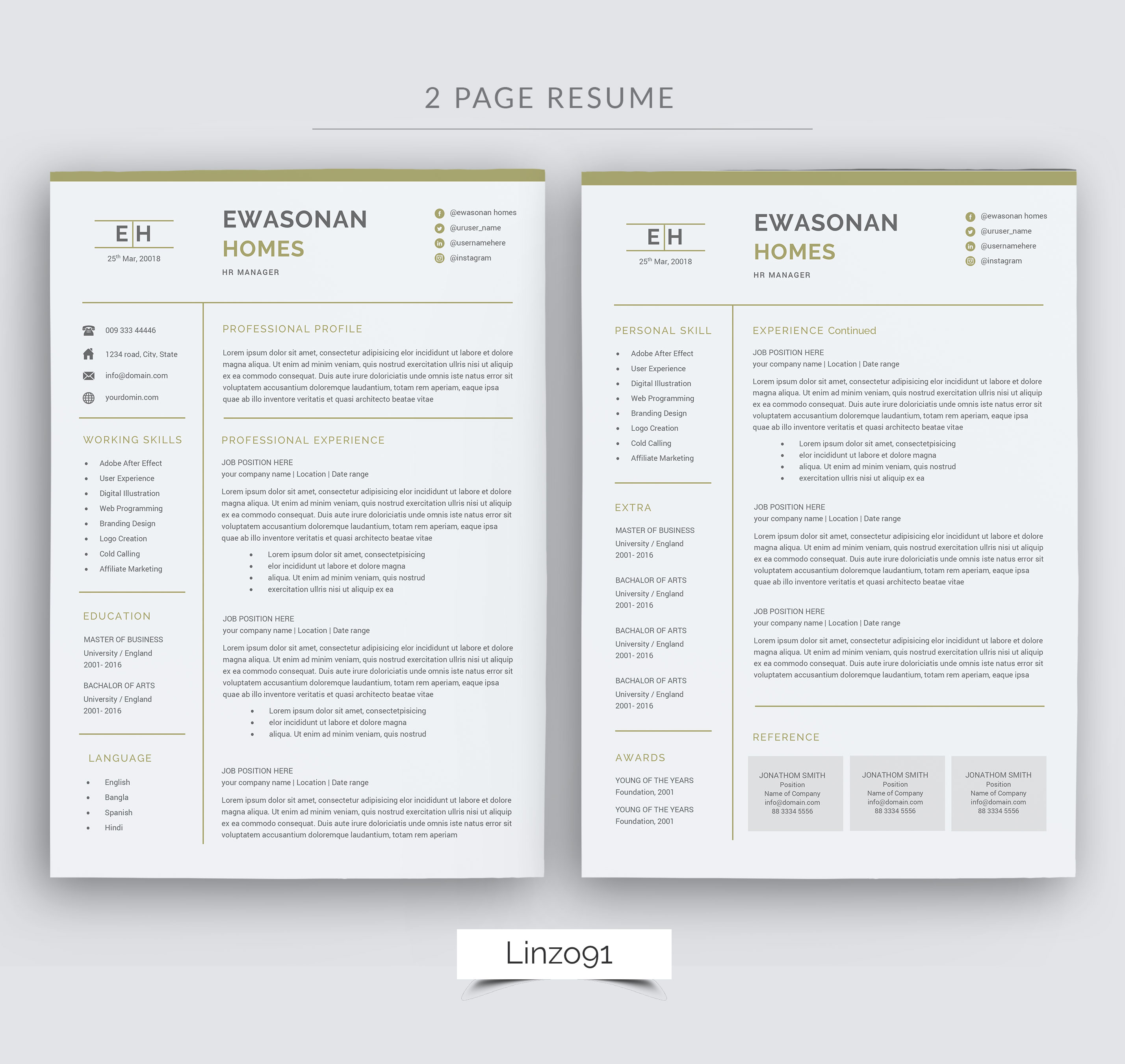 3 page resume format in word