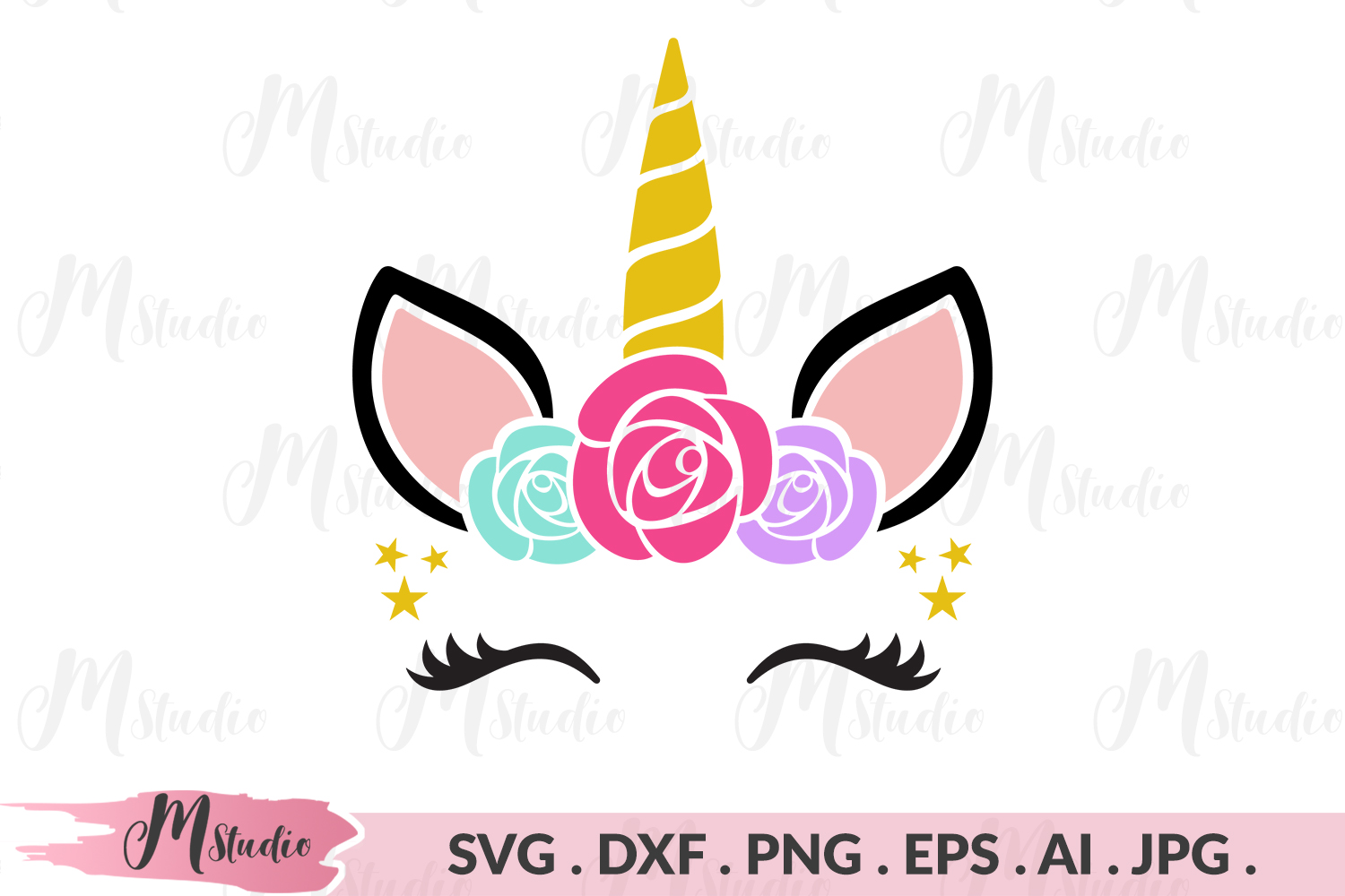 Download Unicorn Head flowers svg (153687) | Cut Files | Design Bundles