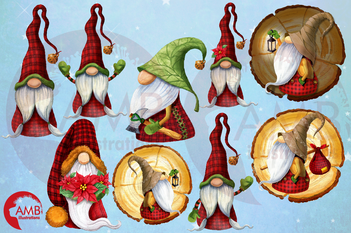 Christmas gnomes graphics and illustrations