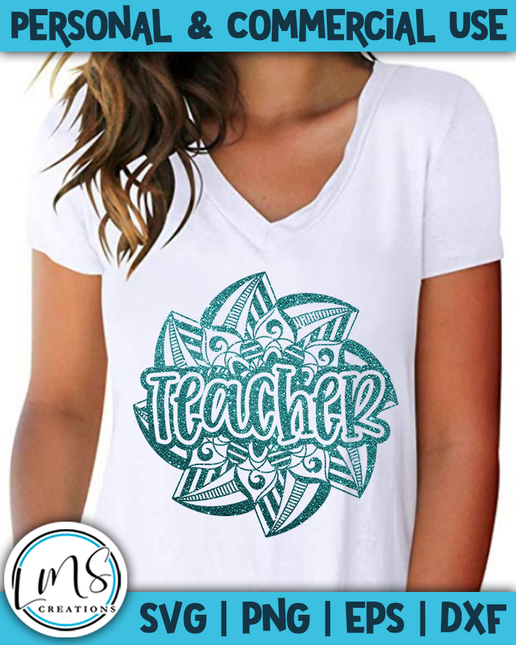 Mandala - Teacher SVG, PNG, EPS, DXF (303654) | Cut Files | Design Bundles