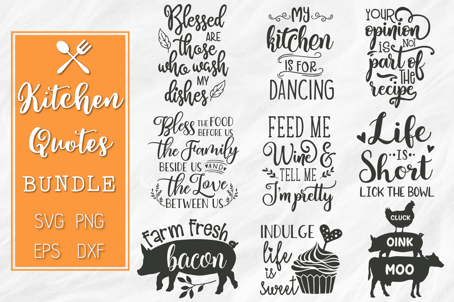 Kitchen Quotes Svg Designs Bundle Svg Eps Dxf Png