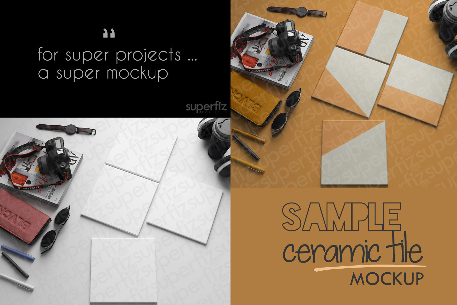 Download Sample Ceramic Tile Mockup PSD SM93Q