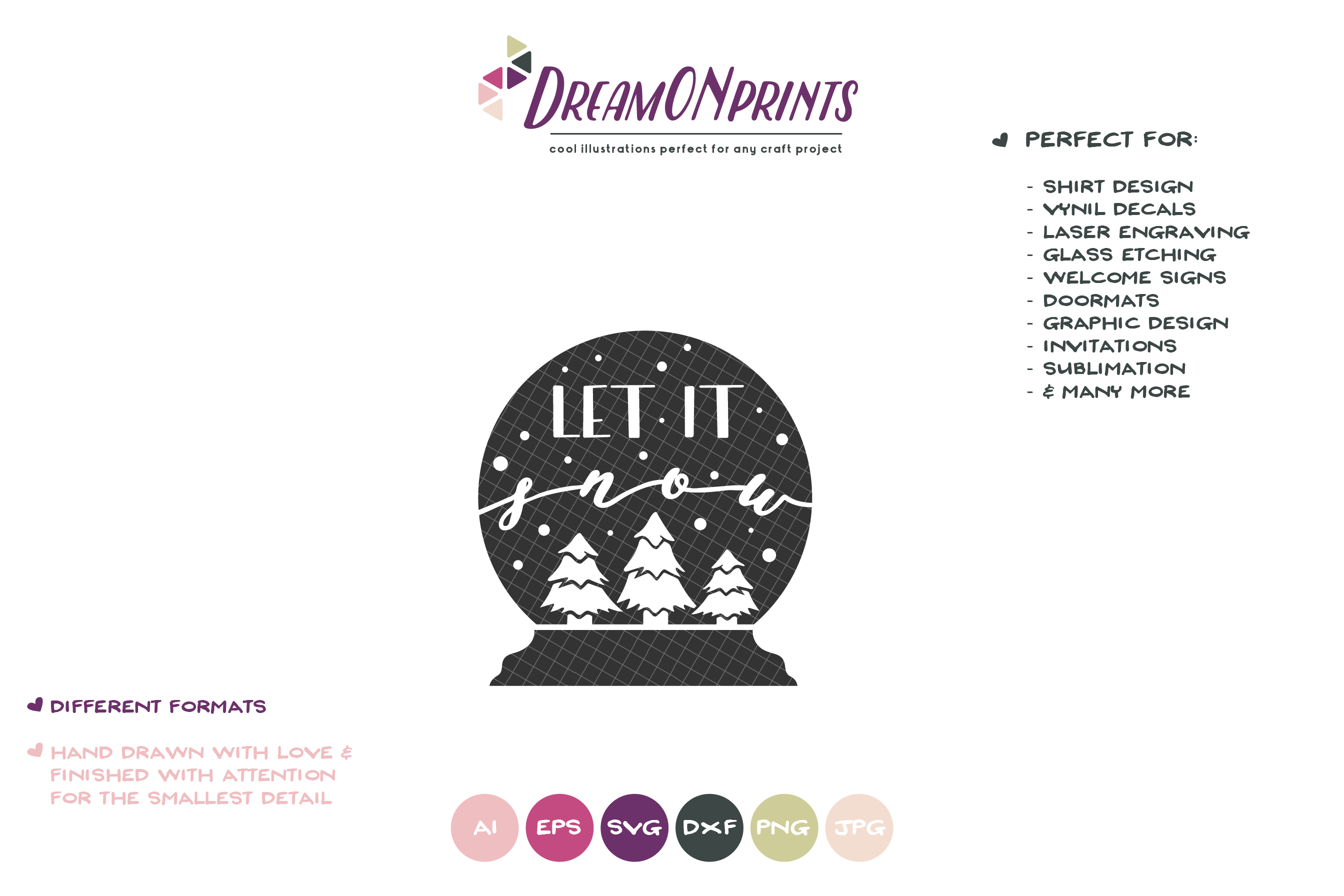 Download Let it Snow| Snow Globe SVG | Christmas SVG (357892) | Illustrations | Design Bundles