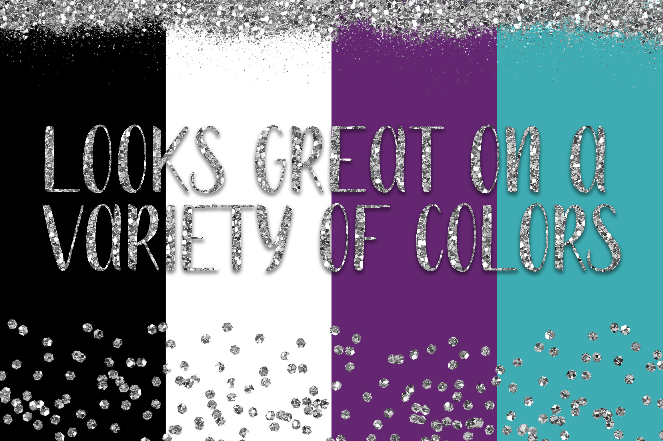 Download Silver Glitter Frames and Borders PNG Clipart Bundle