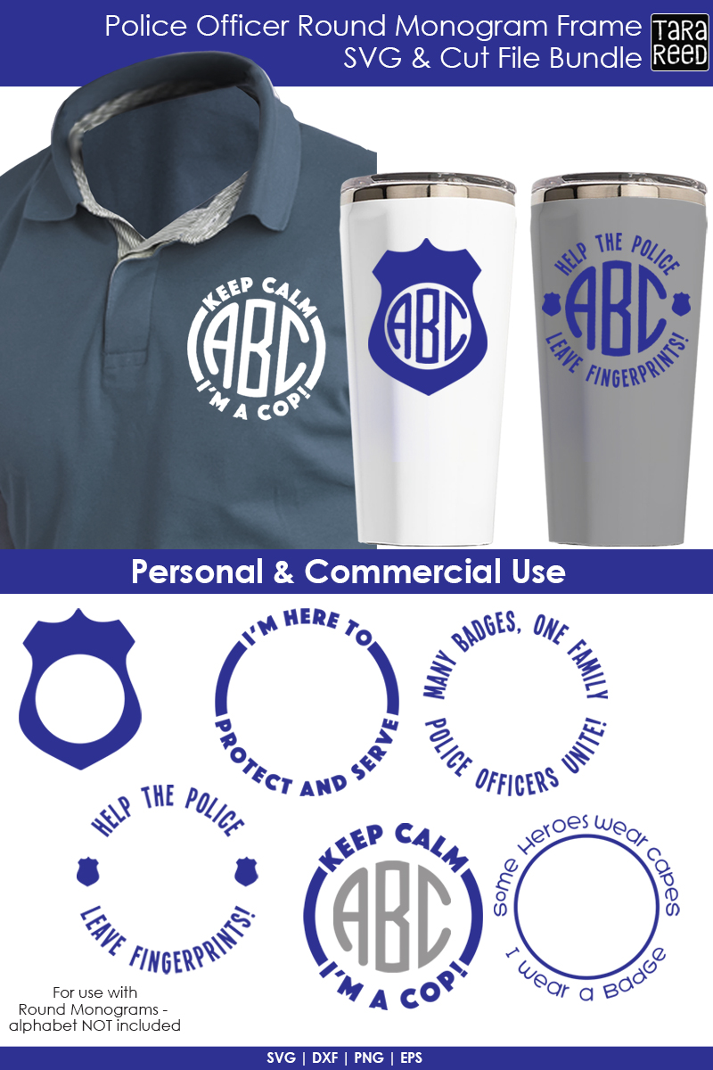 Police Officer Round Monogram Frame - Police SVG & Cut ...