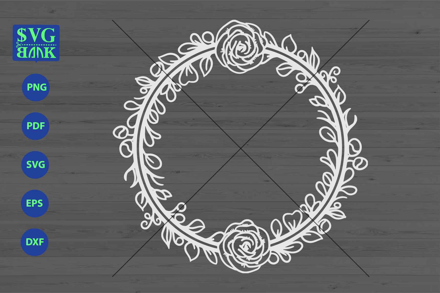 Download decorative Wreath svg, monogram circle frame, laurel svg