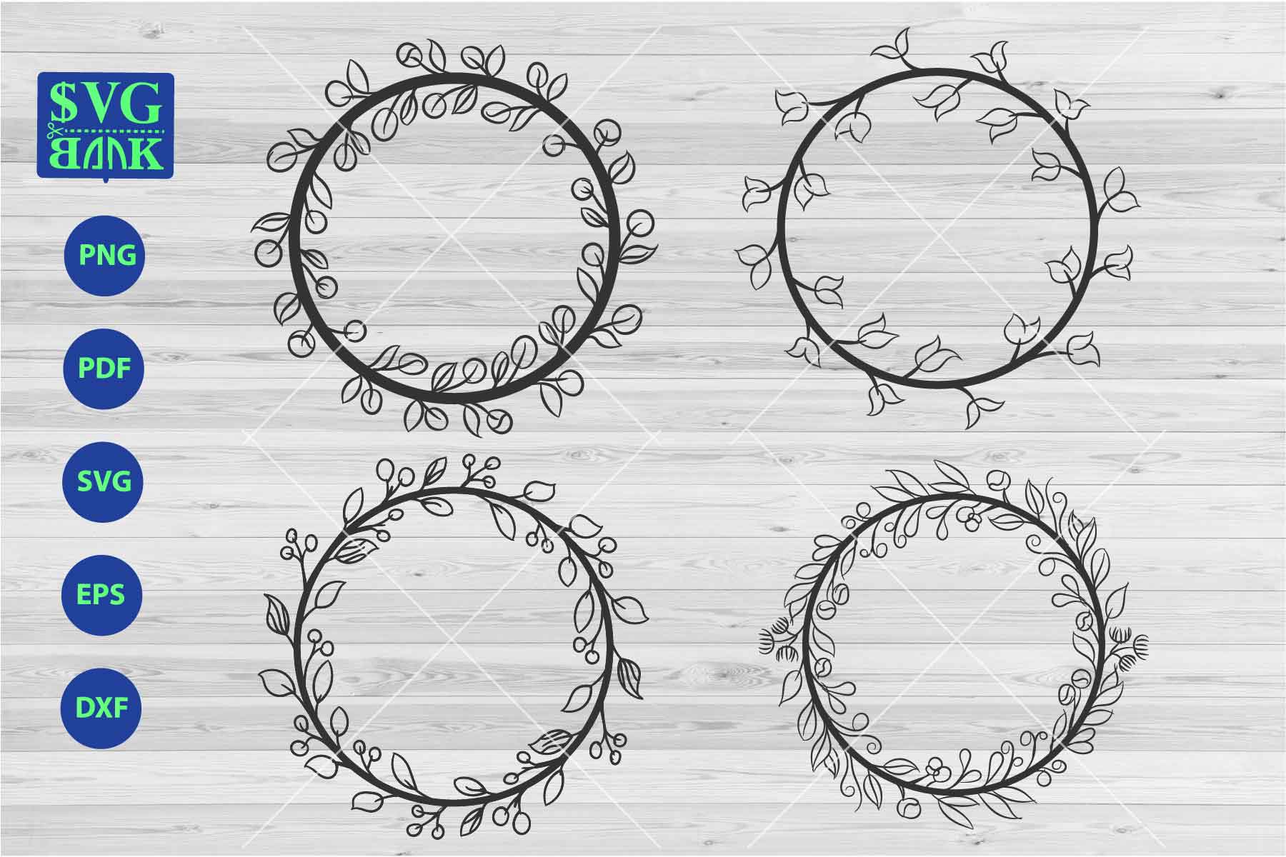 Download Wreath frame svg, monogram circle frame, laurel svg files