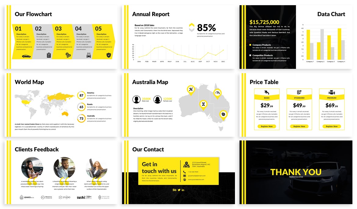 Automobile Automotive Powerpoint Template (319027) Presentation