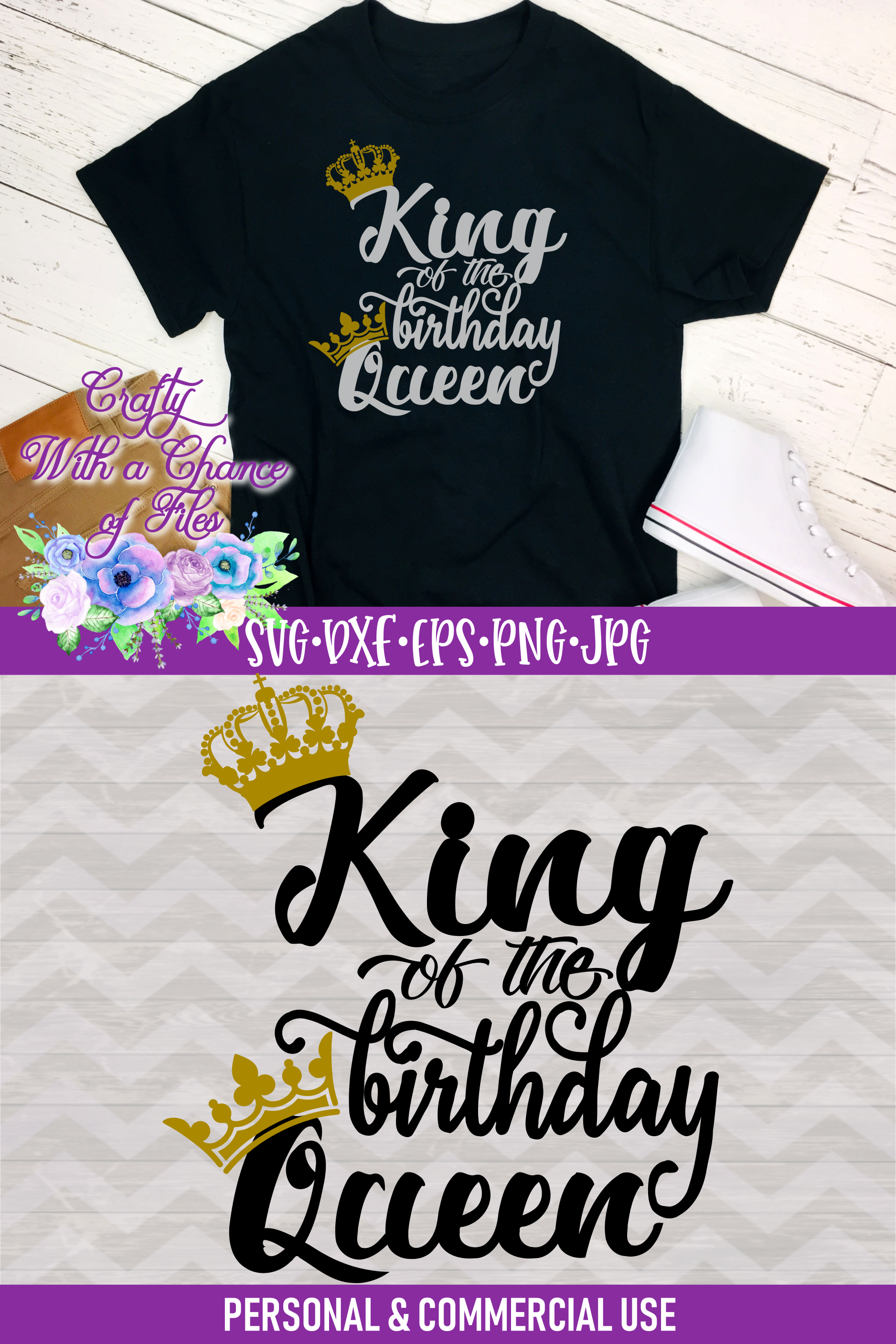 Download King of the Birthday Queen SVG - Men Shirt Design