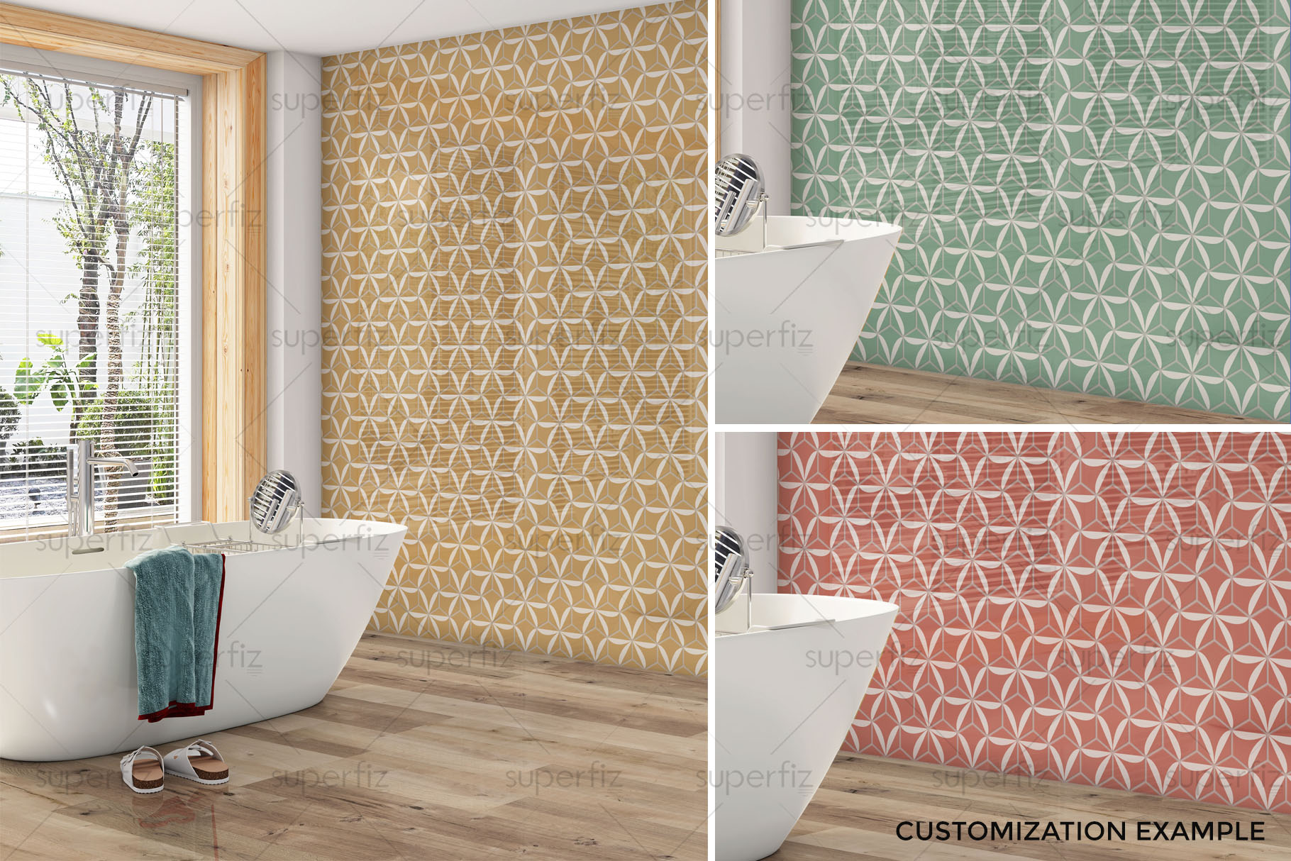 Download Bathroom PSD Mockup to change the FLOOR and WALL surface SM9