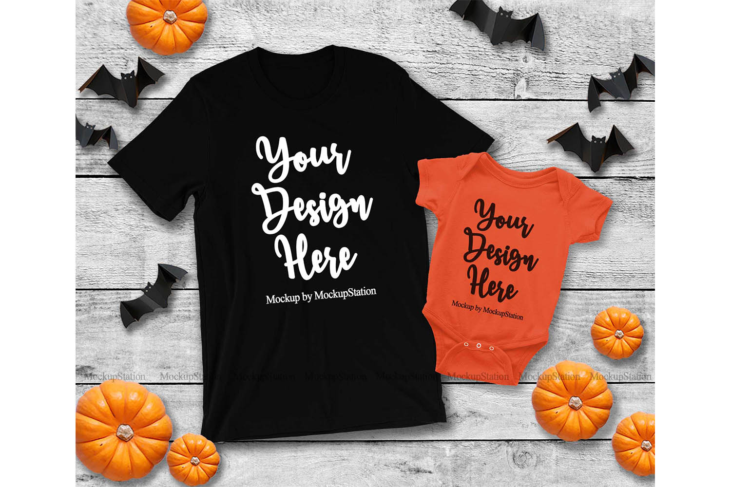 Download Halloween Mommy and Me Matching Family Black Shirts Mockup ...