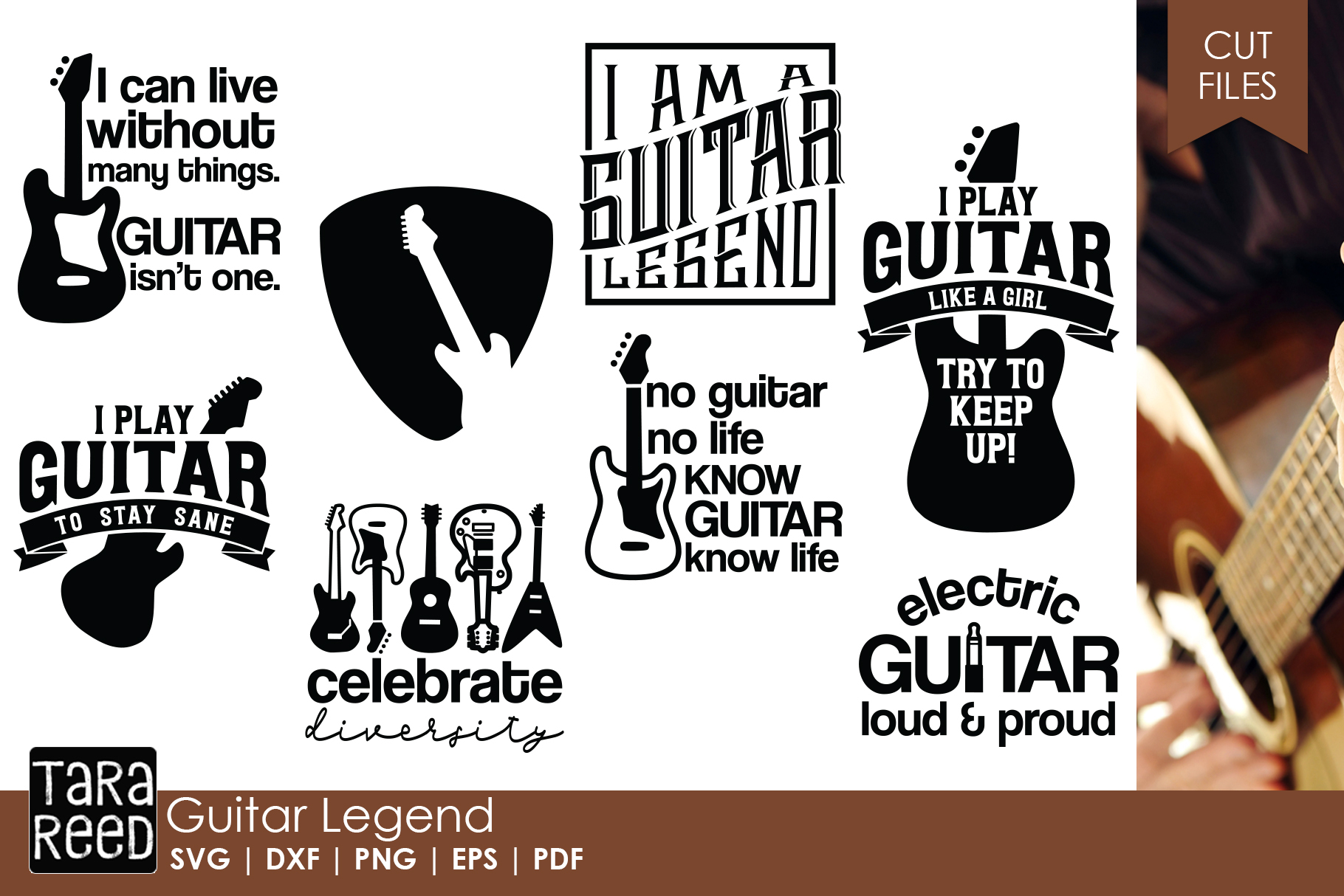 Download Guitar Legend - Guitar SVG & Cut Files for Crafters
