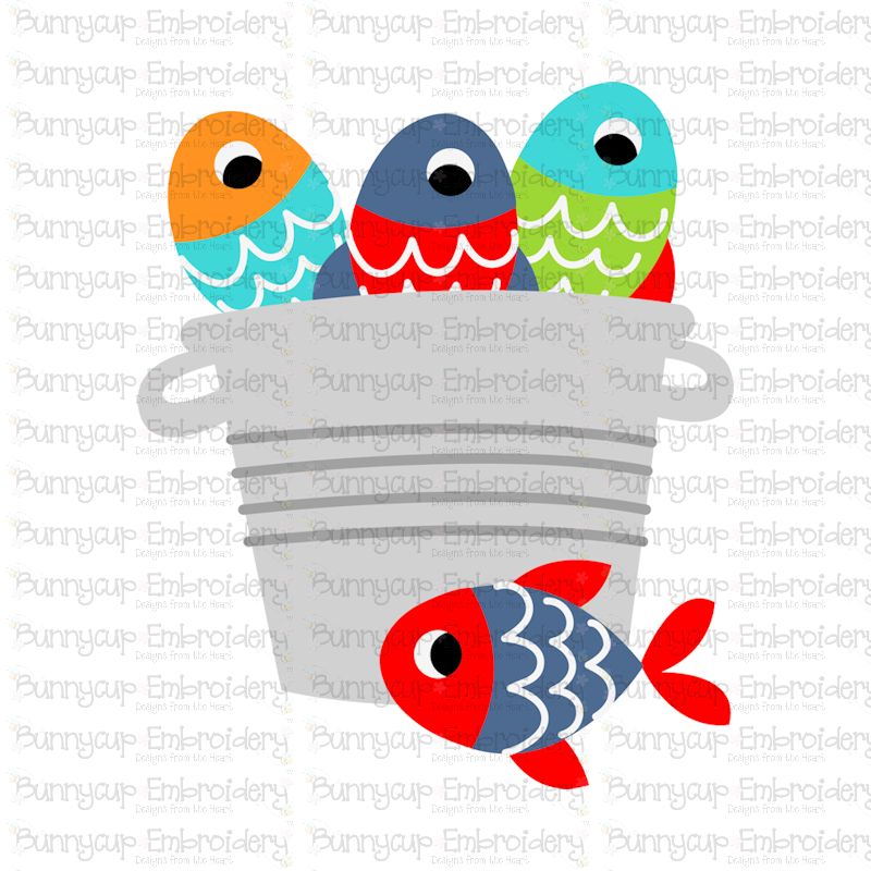 Bucket of Fish SVG and Clipart