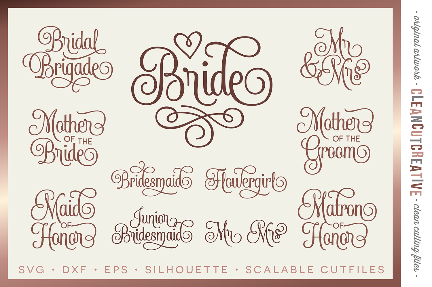 Bridal Party - Wedding Party - SET of 11 - SVG DXF EPS PNG