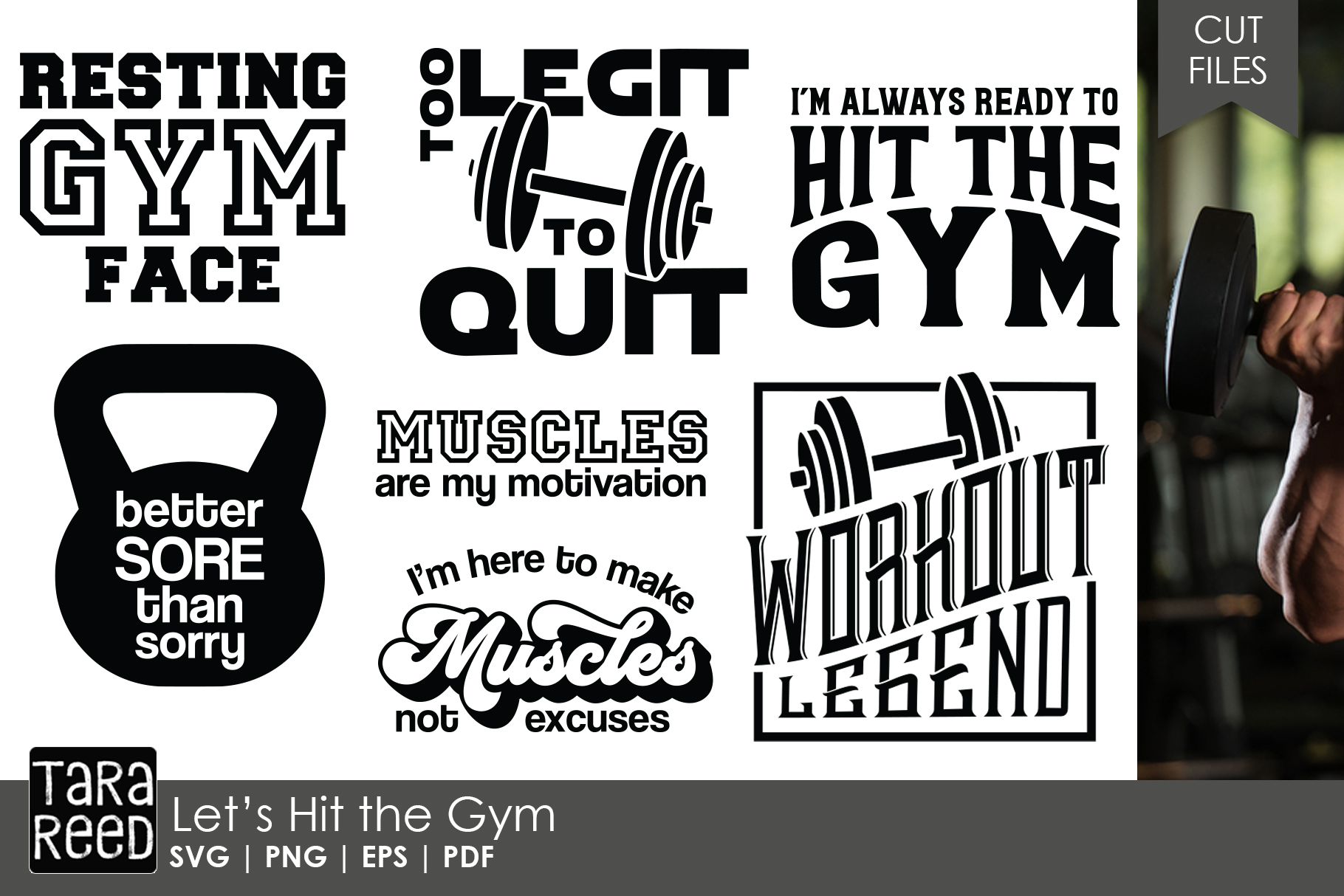 Download Let's Hit the Gym - Fitness SVG & Cut Files for Crafters ...
