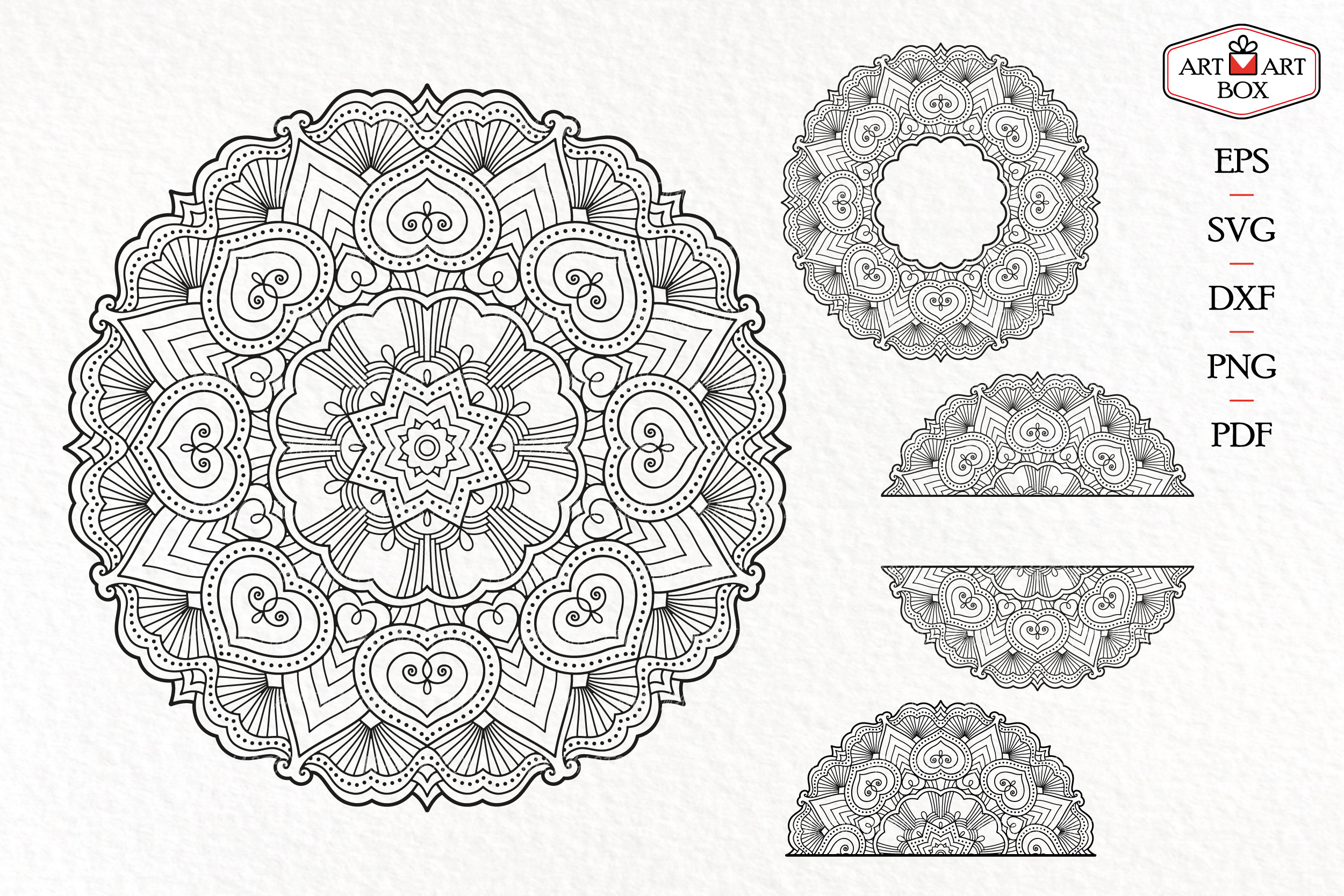 Download Octagonal mandala, frame, monogram, half.