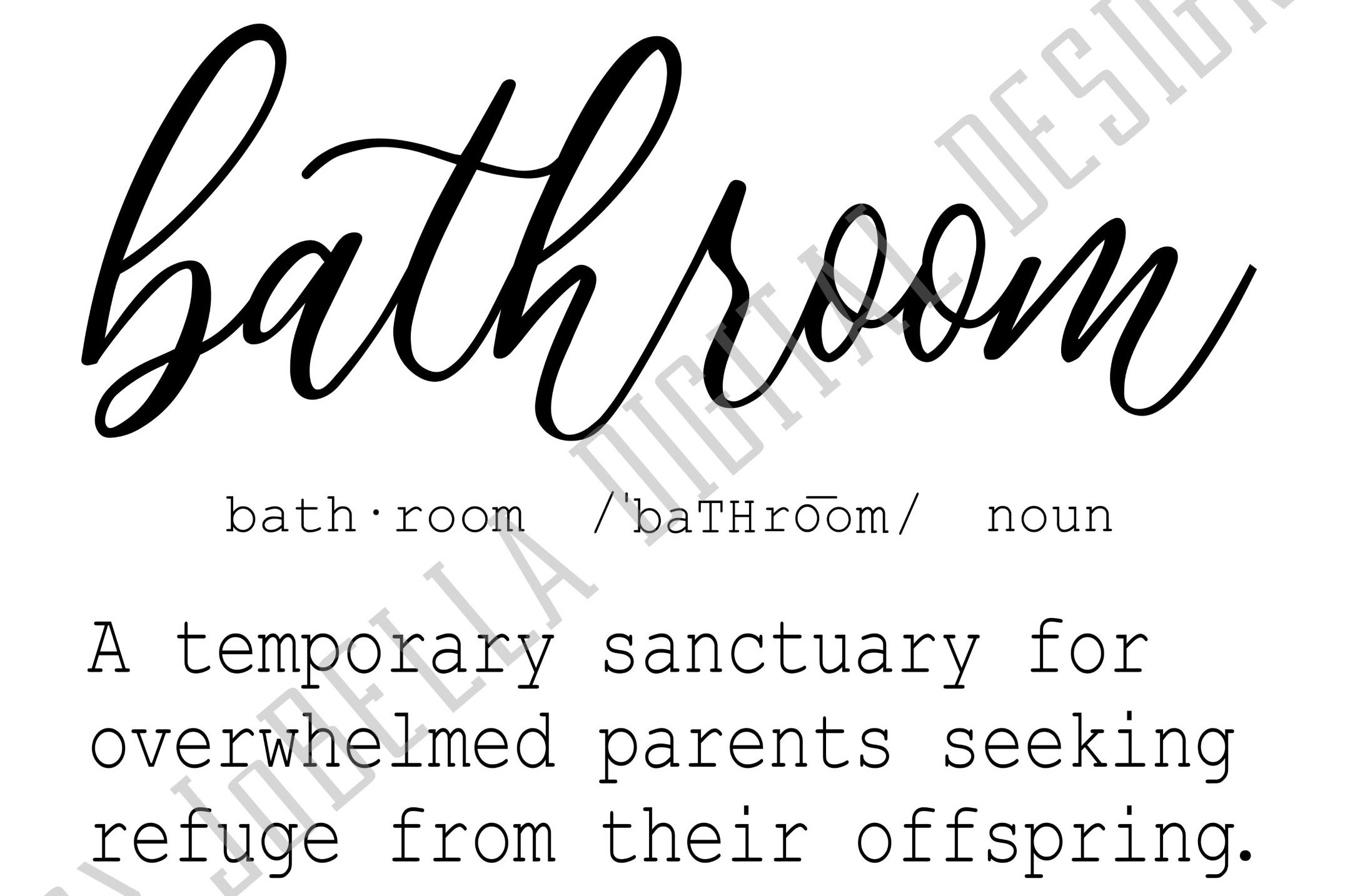Download Funny Bathroom Definition SVG, Sublimation PNG & Printable