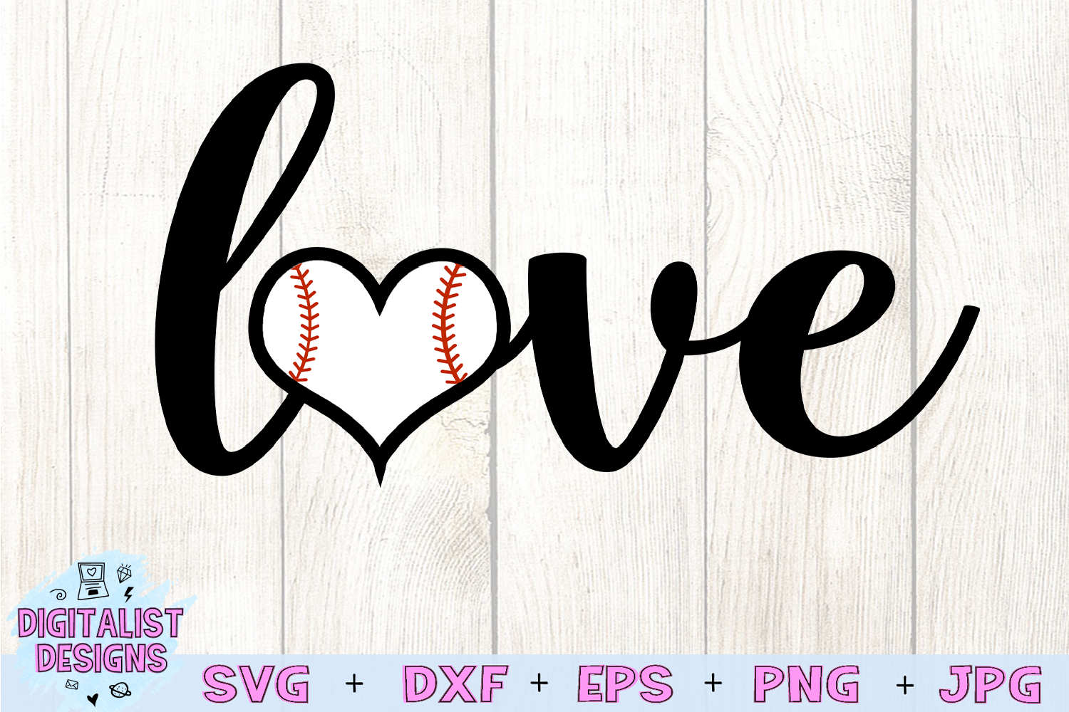 Love Baseball V Homeplate Svg - Layered SVG Cut File