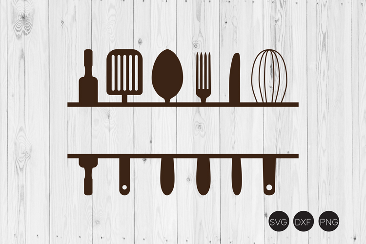 Split Kitchen Monongram SVG, DXF, PNG Cut File (173320) Cut Files