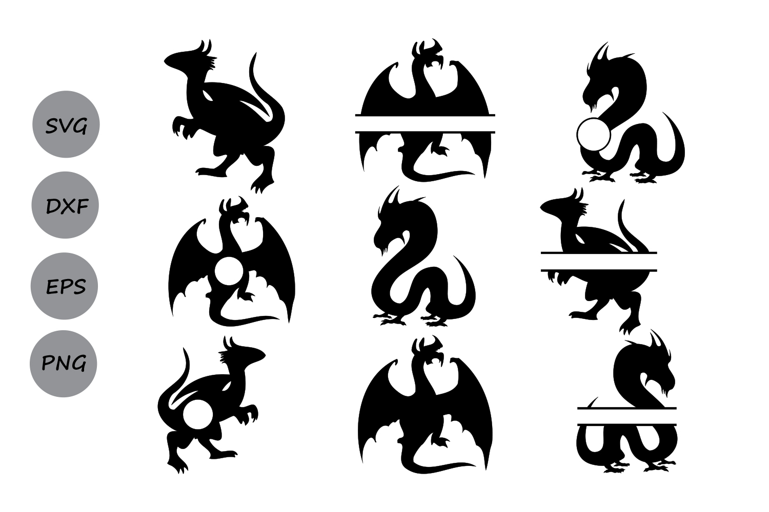 Dragon svg, Dragon monogram svg, Dragon clipart, Dragon ...