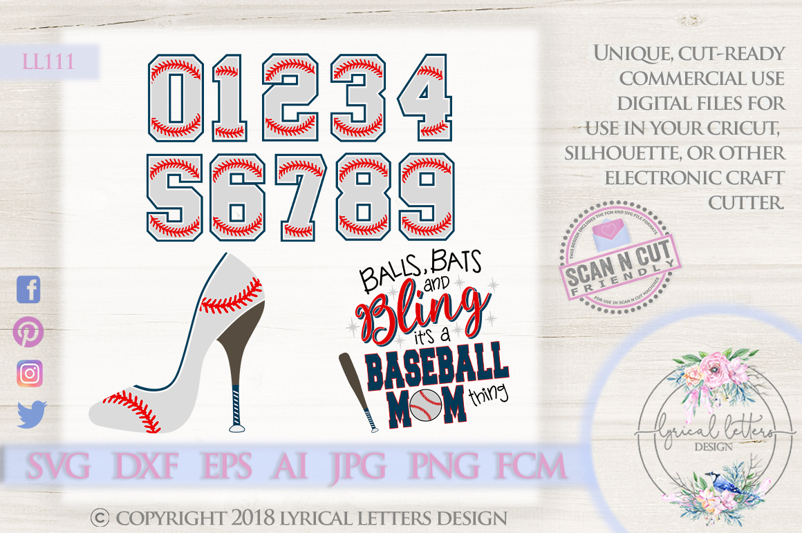 Download Baseball Bundle w/ Baseball Numbers SVG Cut Files LL111 ...