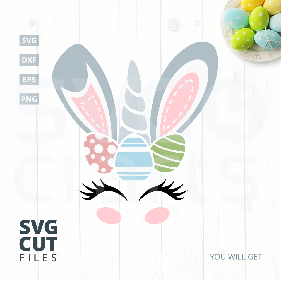 Download Easter Bunny Unicorn SVG Cut File, svg, dxf,eps, png