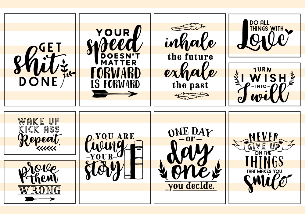 Download Motivational Quote SVG Cut Files Bundle