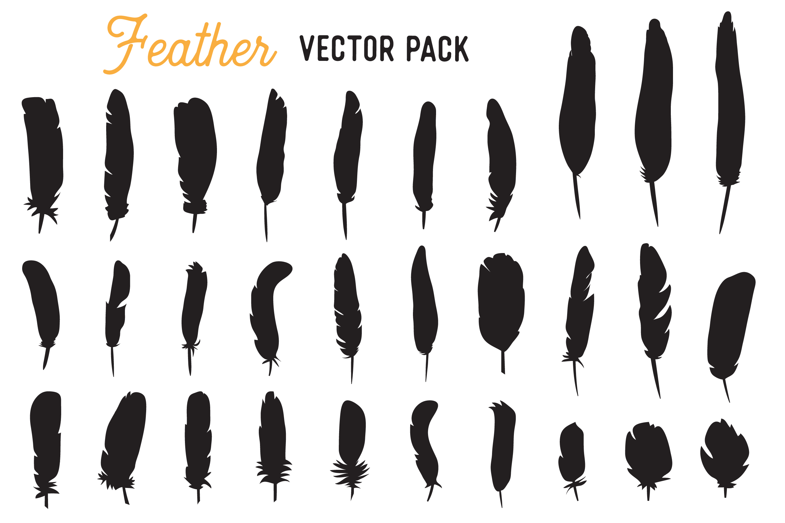 Feather SVG Vector Design Bundle - Feather Clipart Pack (273100 ...