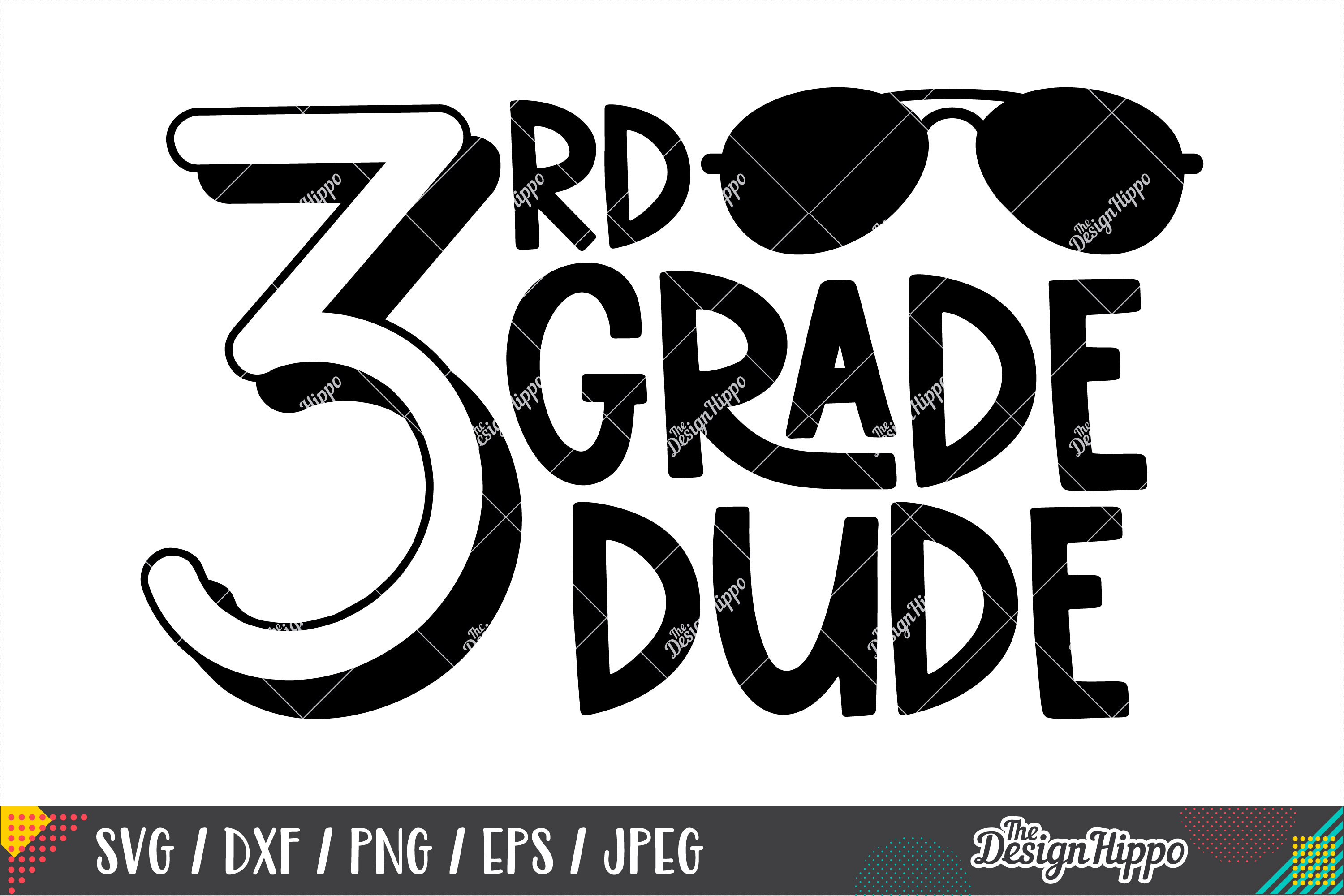 Third Grade Dude, School Boys SVG DXF PNG Cricut Cut Files