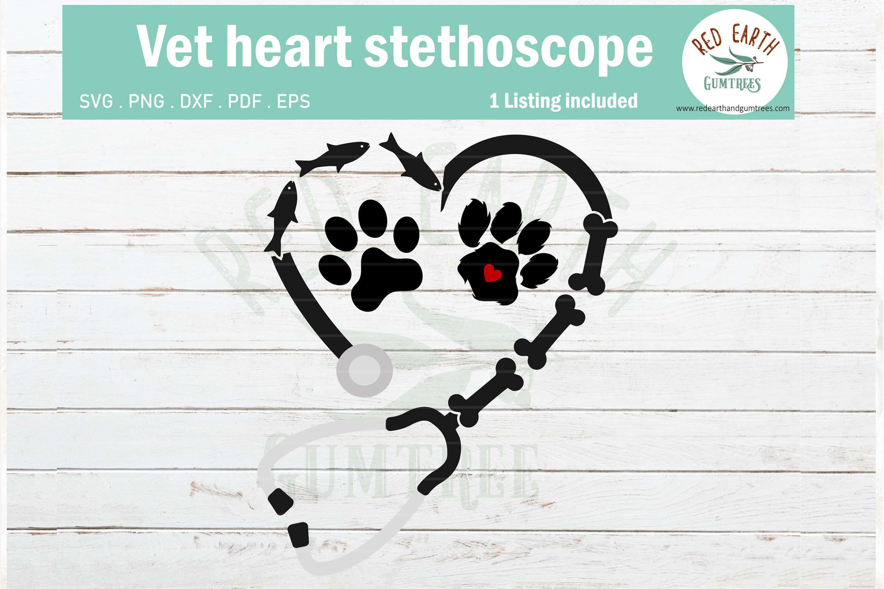 Vet Doctor And Nurse Heart Stethoscope Svg Pet Cat Dog Paw