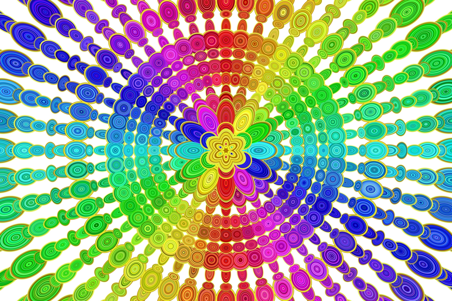 6 Floral Rainbow Mandala Backgrounds (317781) | Backgrounds | Design ...