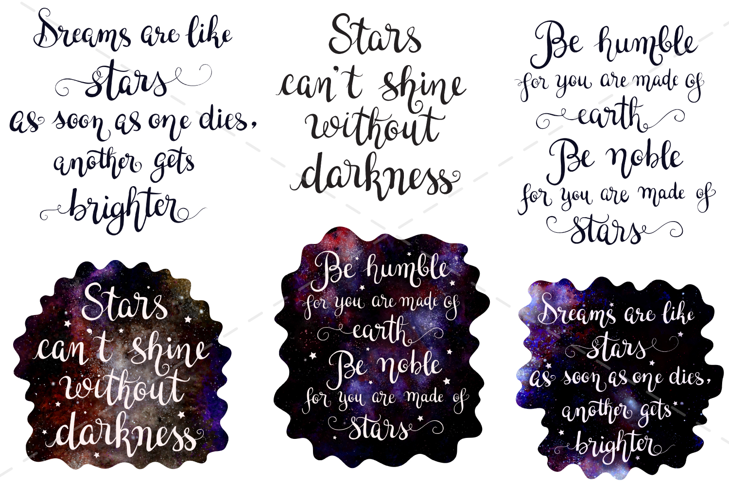 Dreams Are Like Stars Galaxy Quotes Svg Sublimation Files 297165 Hand Lettered Design Bundles