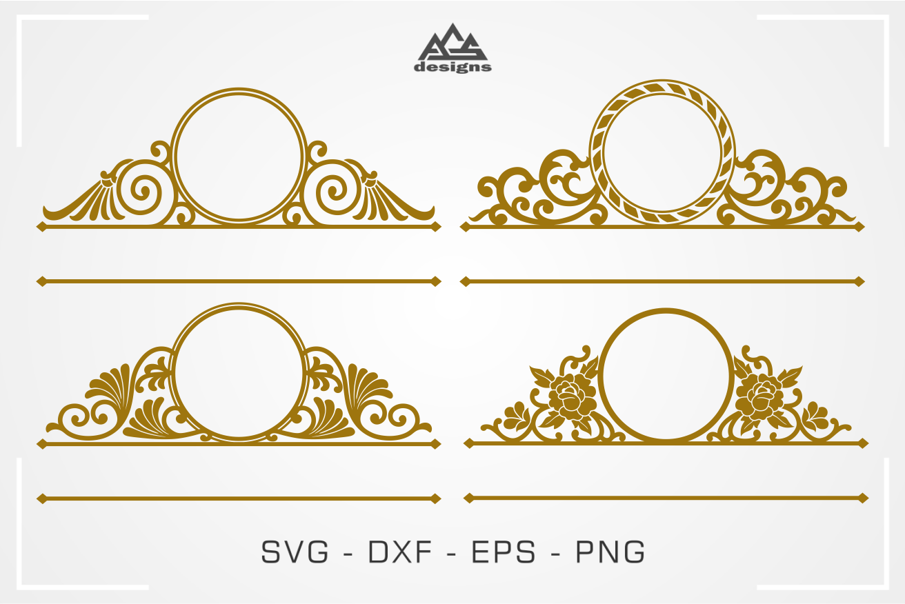 Download Mailbox - Door Floral Split Monogram Frame Svg Design