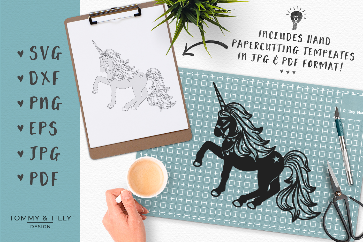 Unicorn Svg Dxf Png Eps Pdf Cutting File