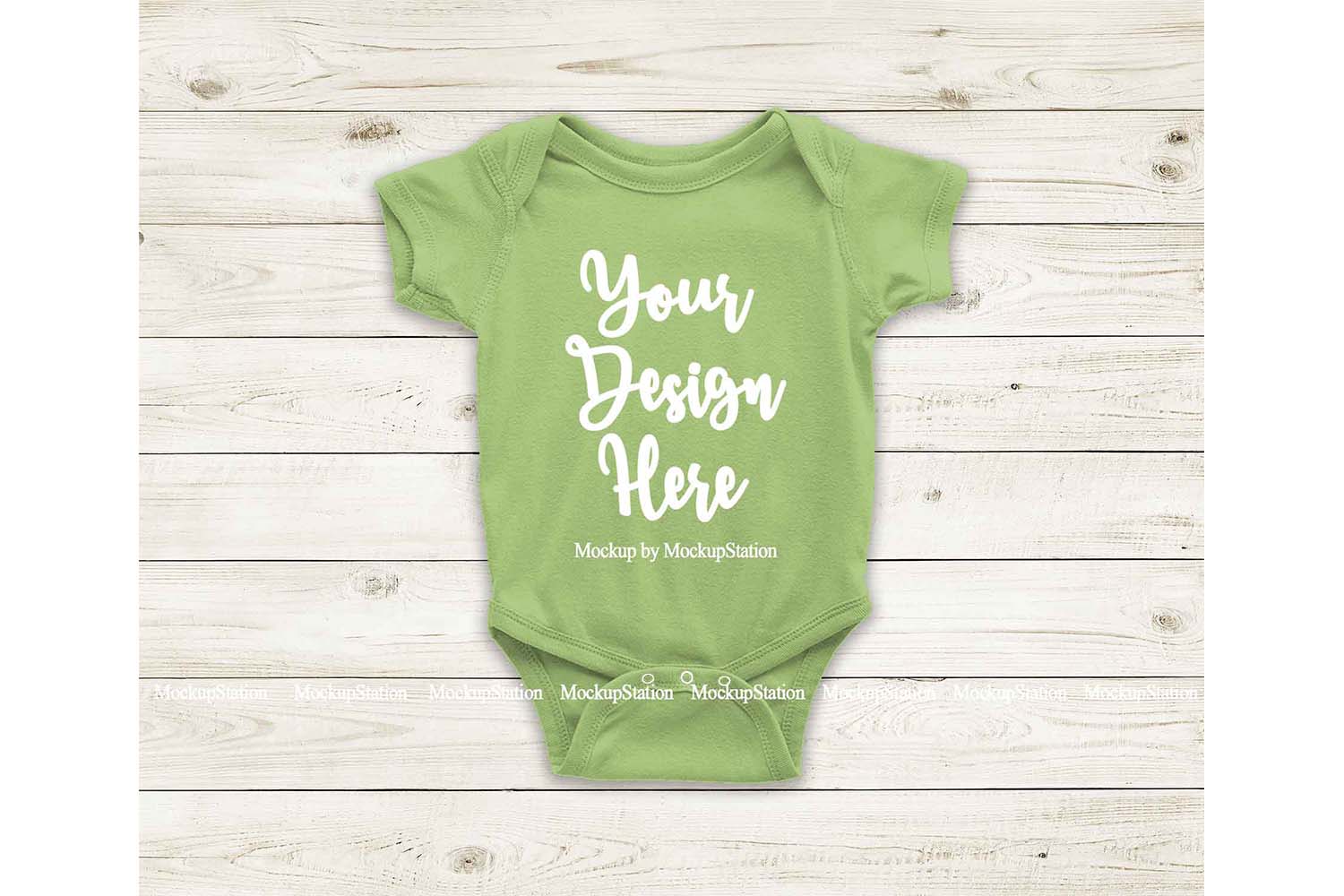 Download Lime Green Blank Baby Bodysuit Mockup, Newborn Toddler Tee