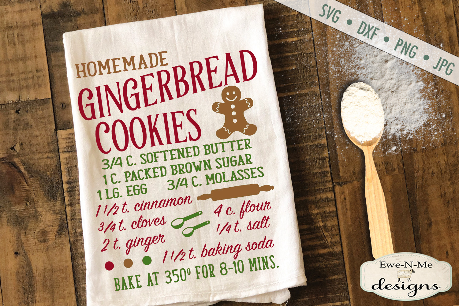 Gingerbread Cookie Recipe - Kitchen - SVG DXF Files