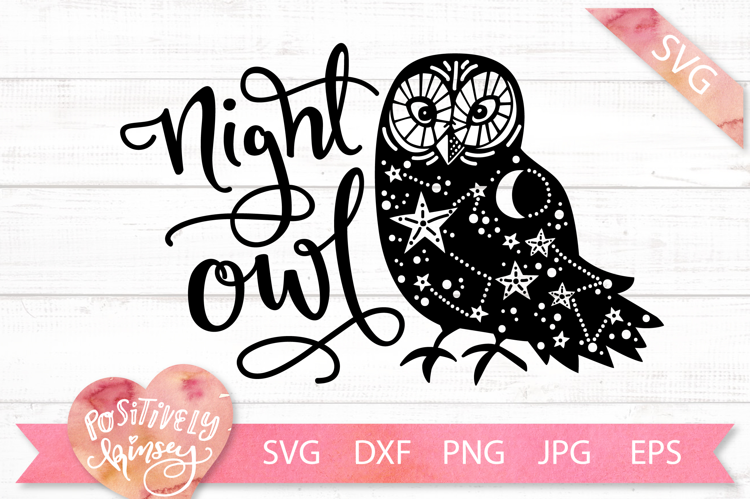 Night Owl SVG DXF PNG EPS JPG Nocturnal Owl SVG Cutting File (301150