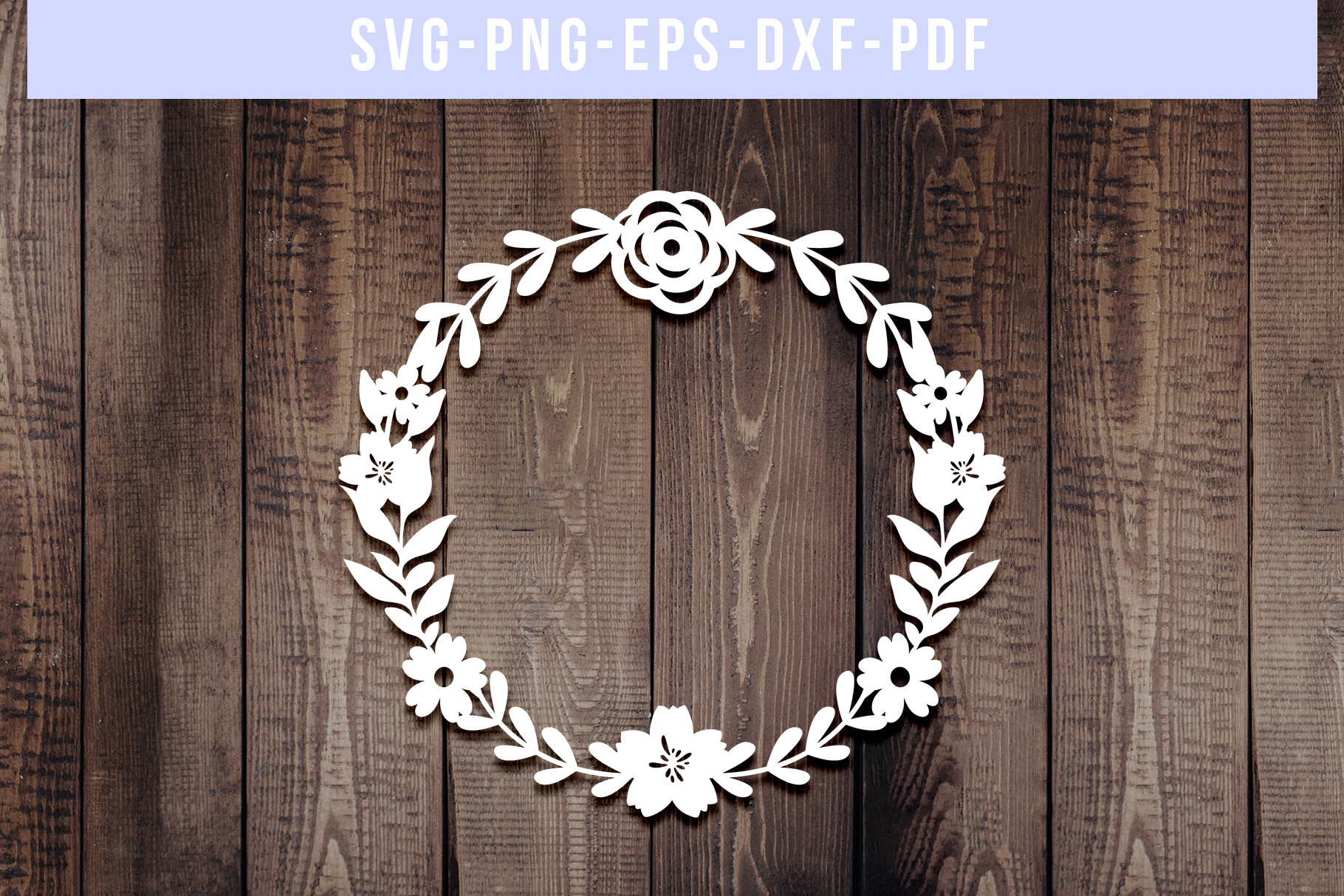 Download Floral Wreath Papercut Template, Flower Decor SVG, PDF ...