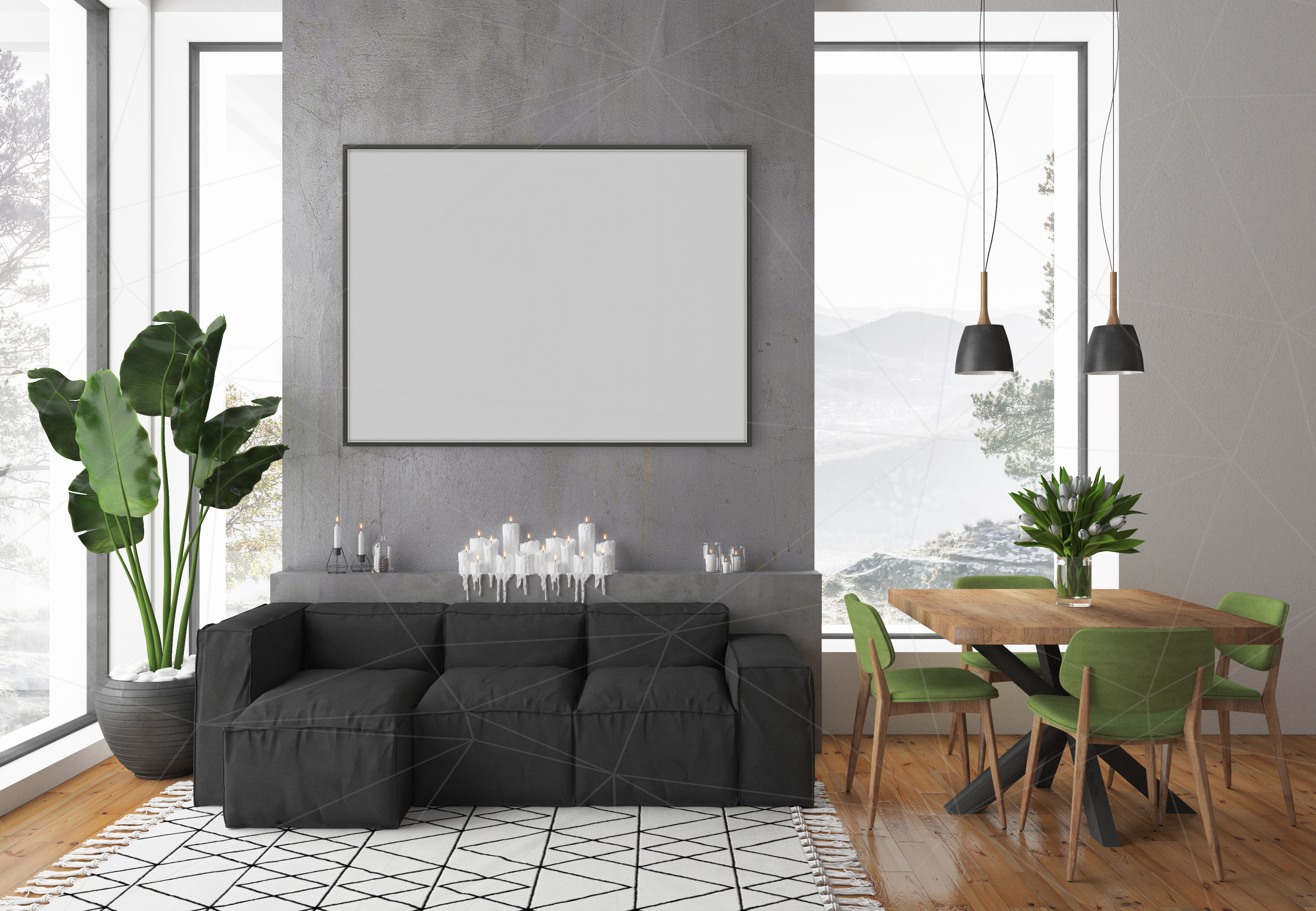 Download Interior mockup bundle - blank wall mock up