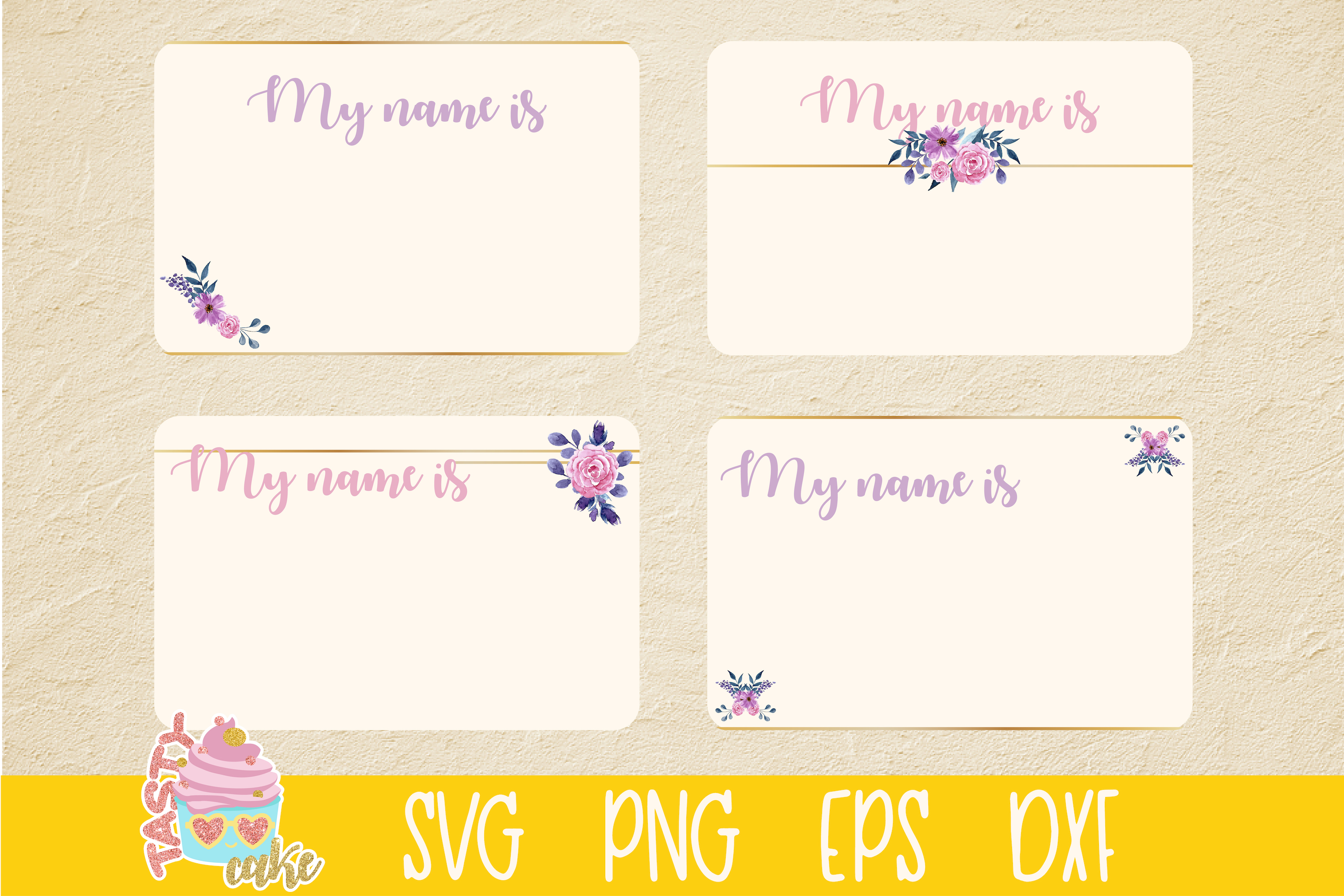Download Baby Name Tag Bundle SVG - Hello My Name Is SVG - Name Tag