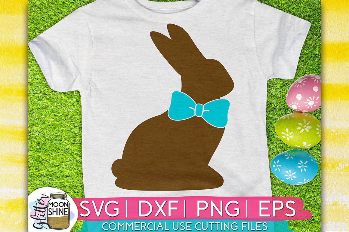 Download Chocolate Bunny Bow Tie Easter SVG DXF PNG EPS Cutting Files