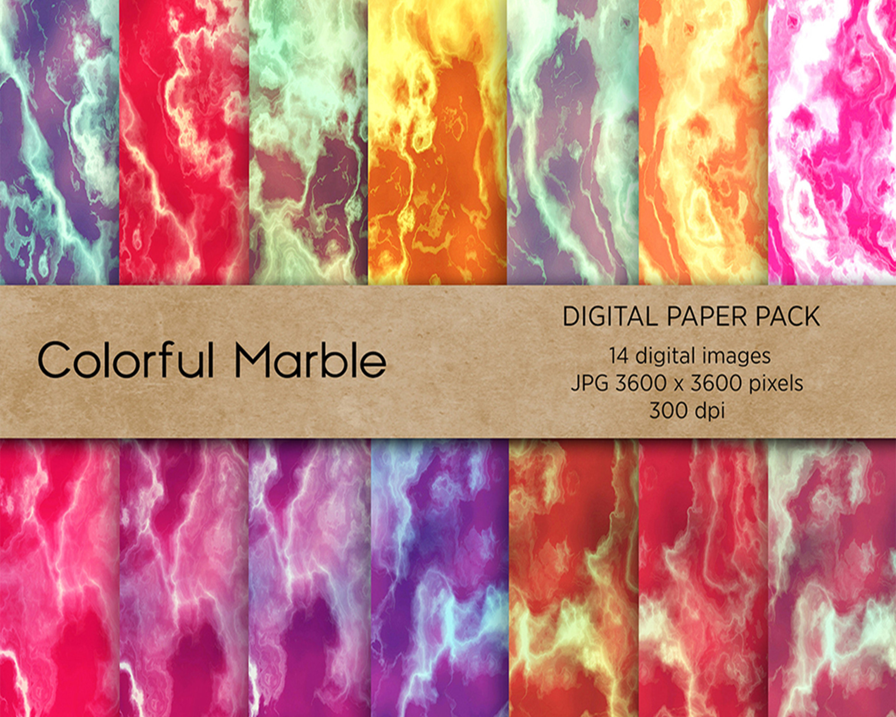 Marble Digital Paper, Colorful marble digital paper pack, Marble paper