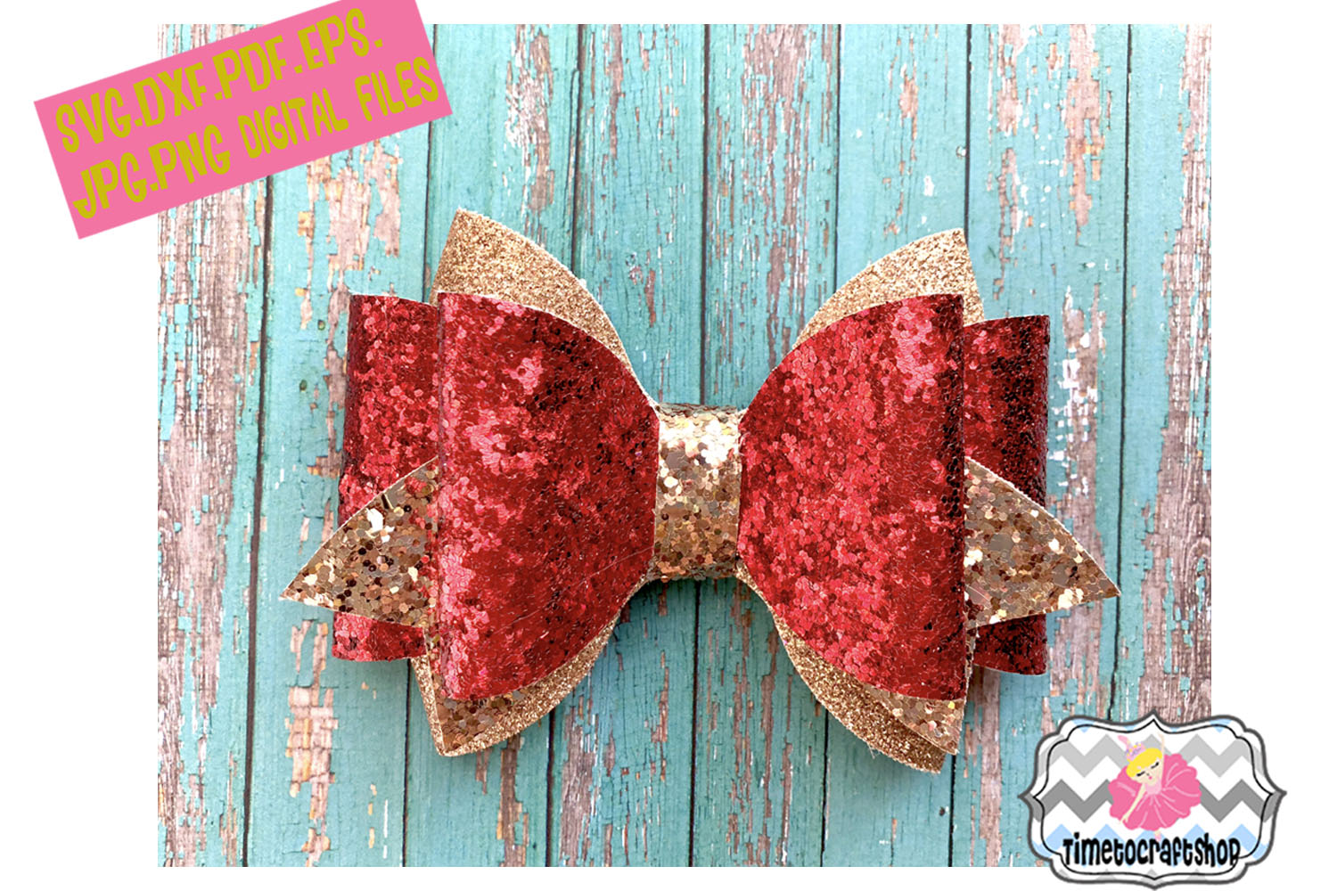 Download 3D Hair Bow, Stacked Hair bow Template