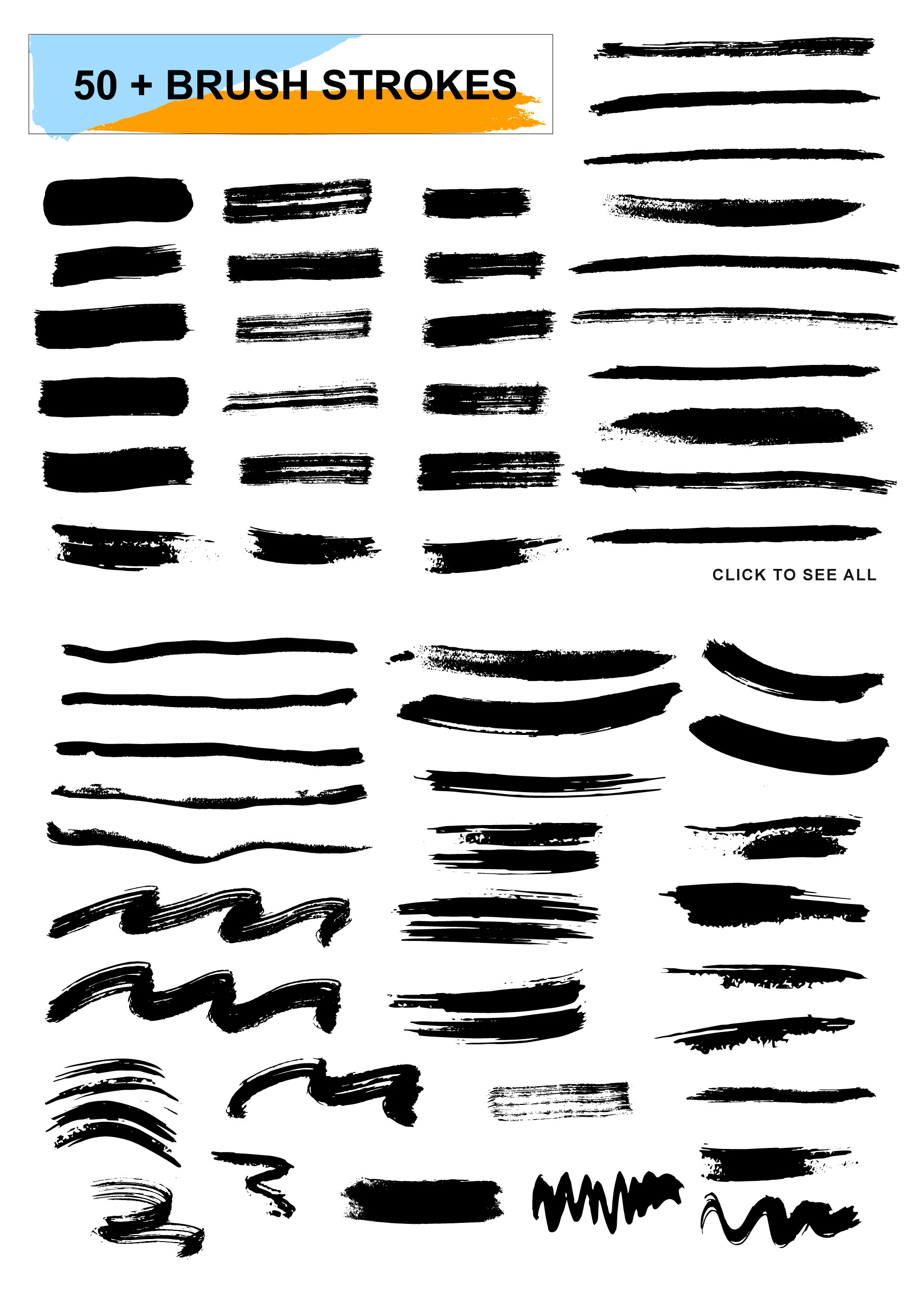 Brush shapes & strokes (131093) Decorations Design Bundles