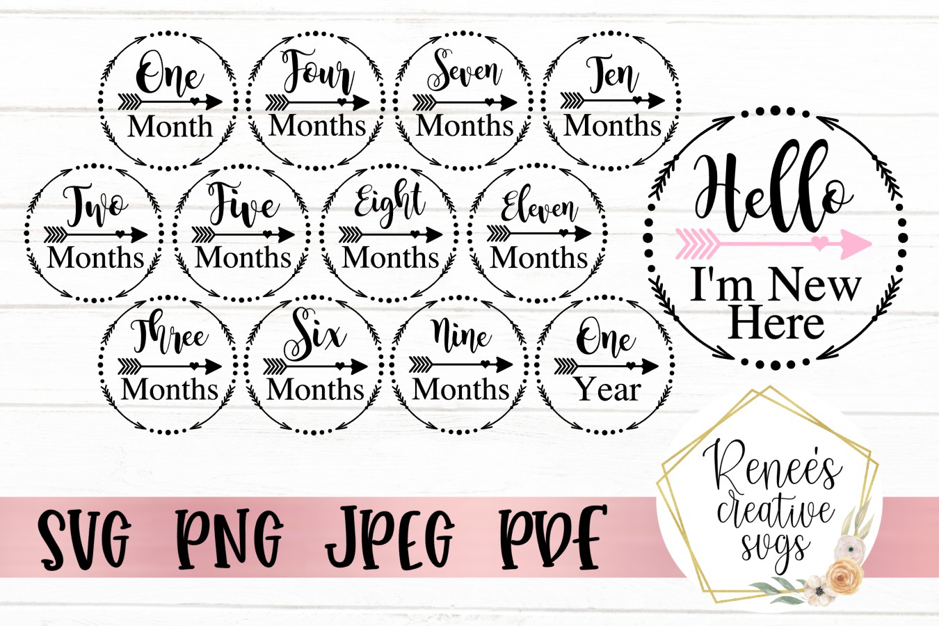 Baby Monthly Milestone|Baby| SVG Cut File