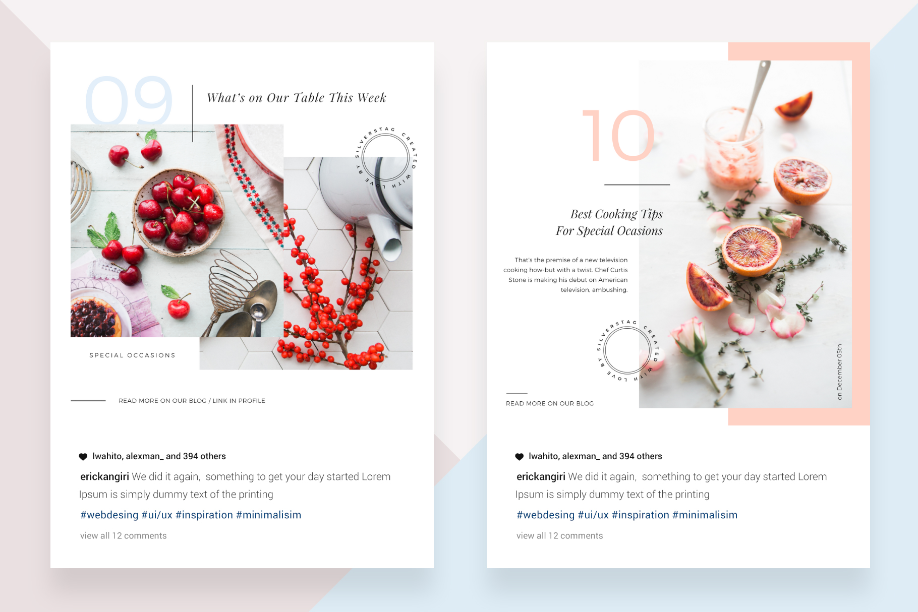 Canva food travel instagram posts canva insta templates 121003 