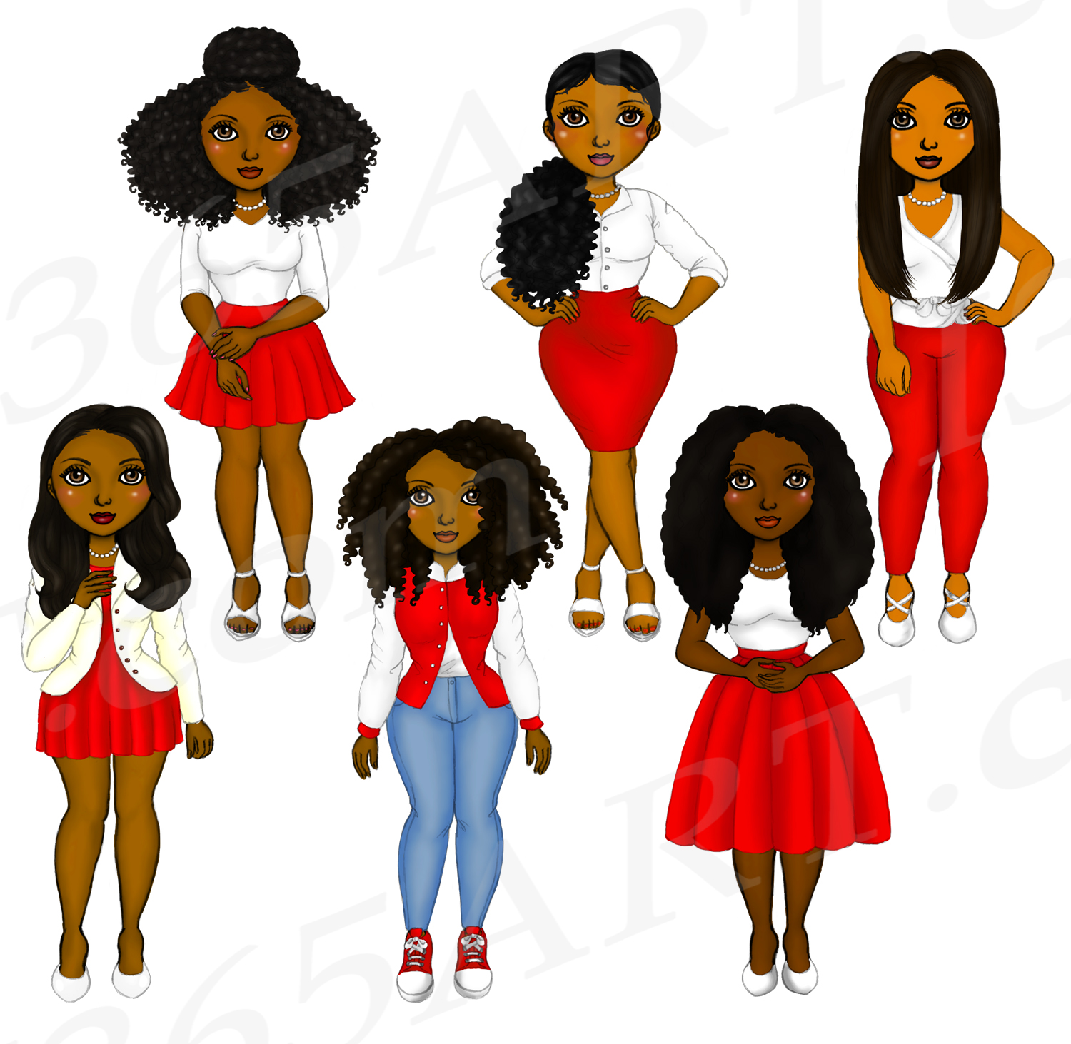 Download Delta Sigma Theta Sorority Girl Clipart African Natural Hair (489216) | Illustrations | Design ...