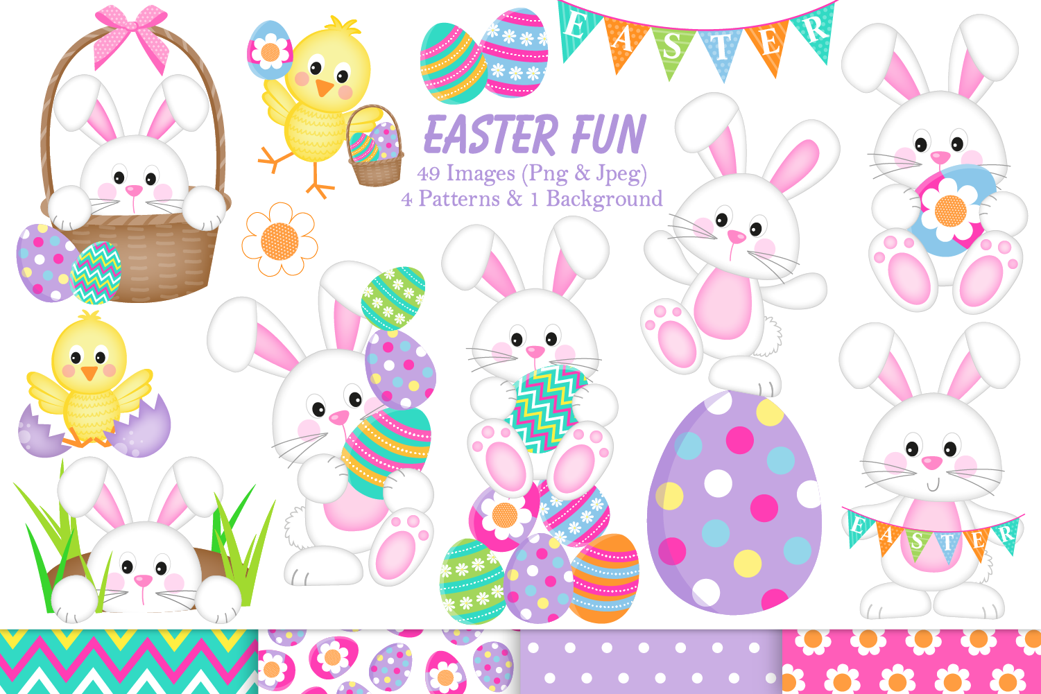 Easter clipart, Easter bunny graphics & illustrations