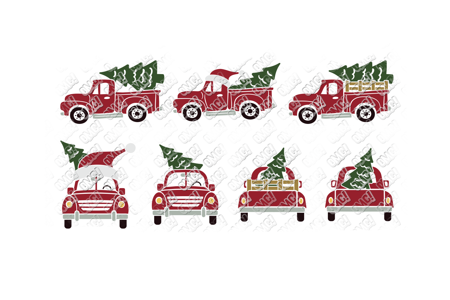 Christmas Truck SVG Red Vintage in SVG, DXF, PNG, EPS, JPEG (156477