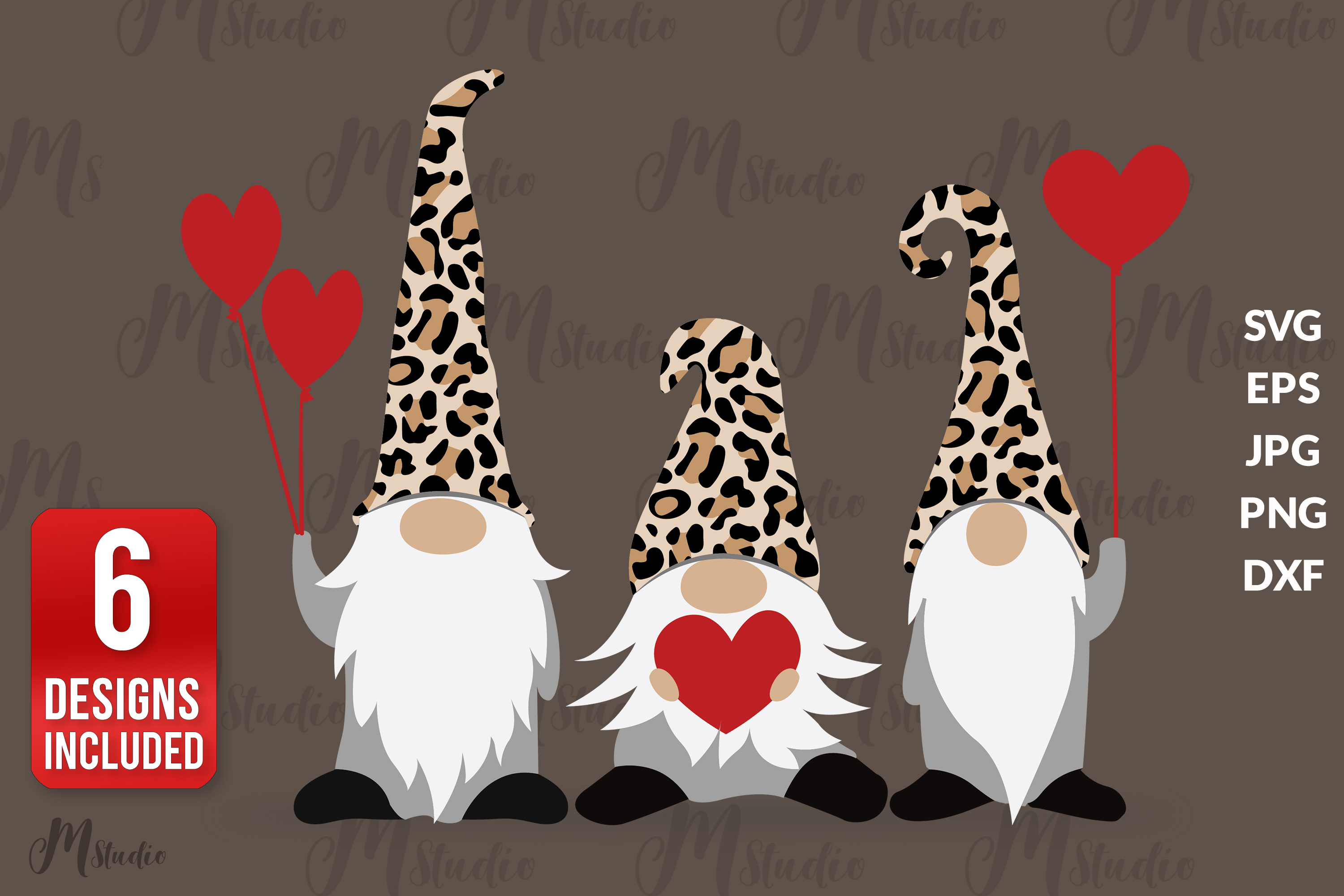 Valentine Gnomes cheetah Svg. (426201) | Cut Files ...